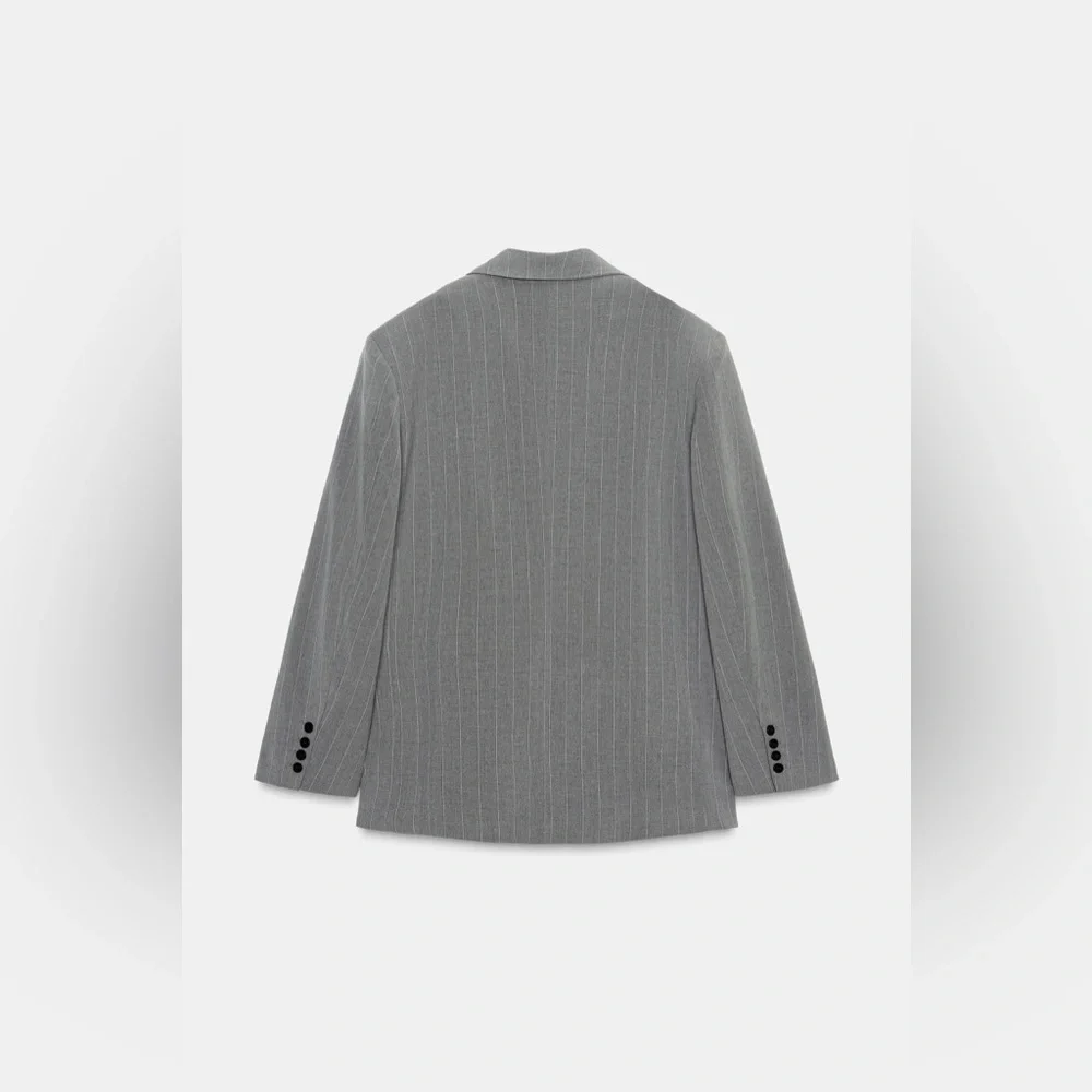 ZARA OVERSIZE PINSTRIPE BLAZER - Picture 11 of 15